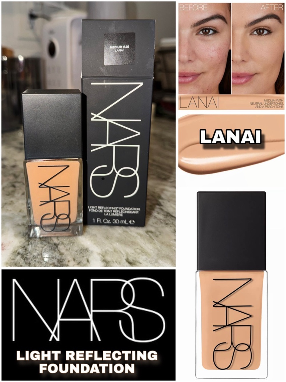 NIB - NARS - Light Reflecting Liquid Foundation - LANAI Medium 2.25